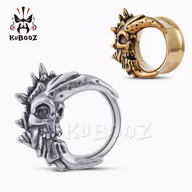 

Wholesale Moon Skull Ear Expander Plugs Gauges Tunnels Stainless Steel Stretchers Piercing Body Jewelry Earrings 38PCS
