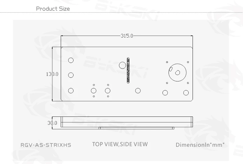 BYKSKI Acrylic Waterway Board Solution for ASUS ROG Strix Heli Case,Support DDC Pump,Reservoir Replace Water Tank