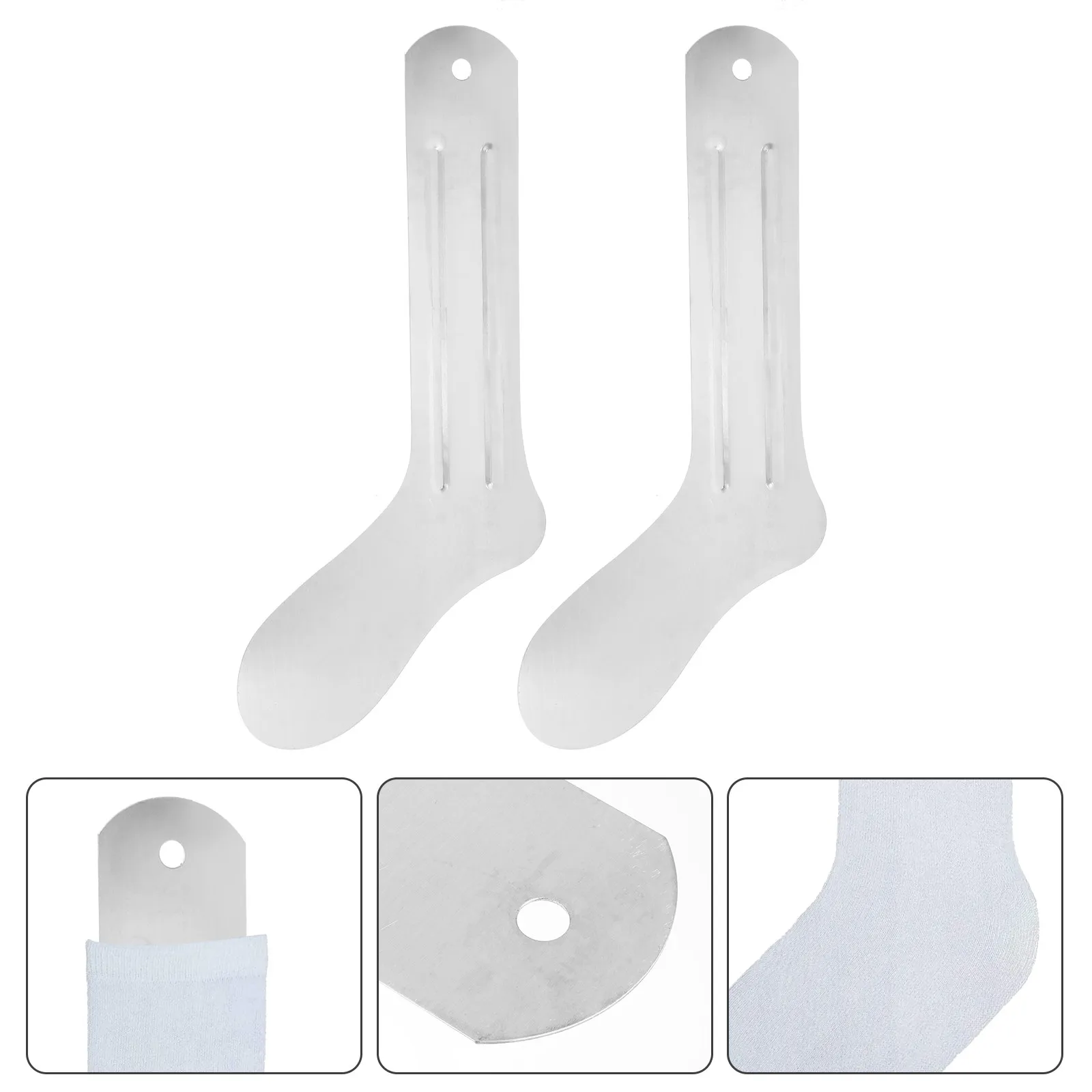 2Pcs Aluminium Metal Sock Board Straight Sock Heat Press Transfer Sublimation Socks Jig Flat Stretching Tool with Hanging Hole