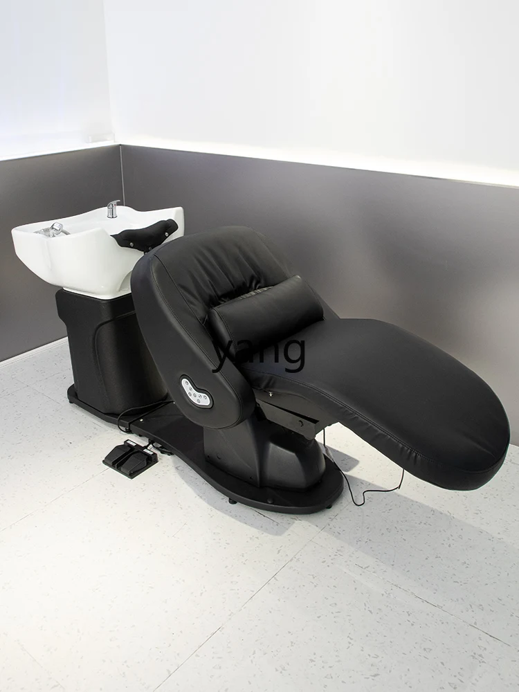 Yjq simple barber shop shampoo foot step half lying flush ceramic large basin shampoo bed