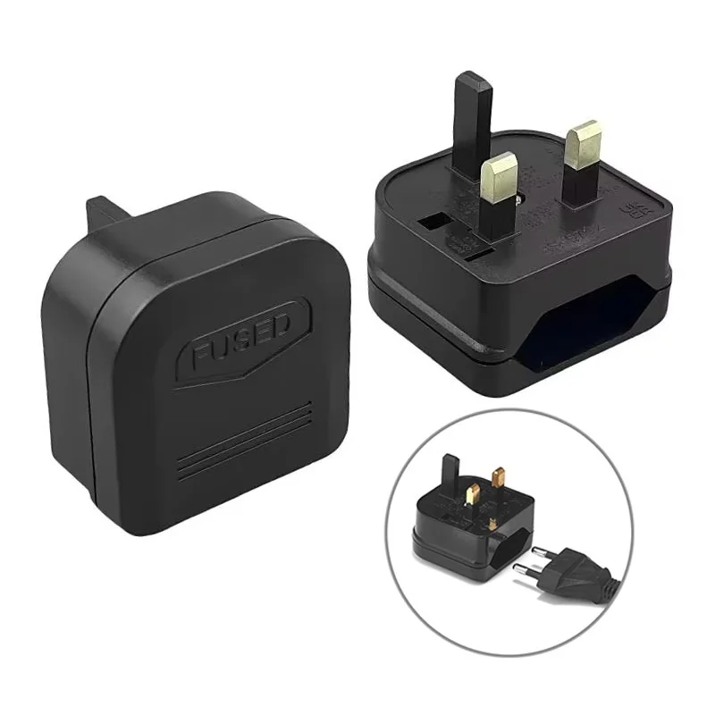 EU 2pin To UK 3pin Plug Adapter With 3A/5A/13A Fuse UK British Electrical Socket Outlet Travel Converter Socket AC Power Outlet