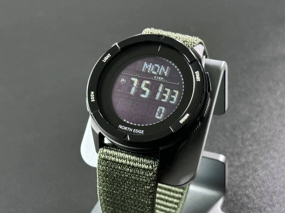 Carbon Fiber Student Digital Watch Waterproof Outdoor Sports Wristwatch, Pedometer Metronome Compass for Climbing Swimming