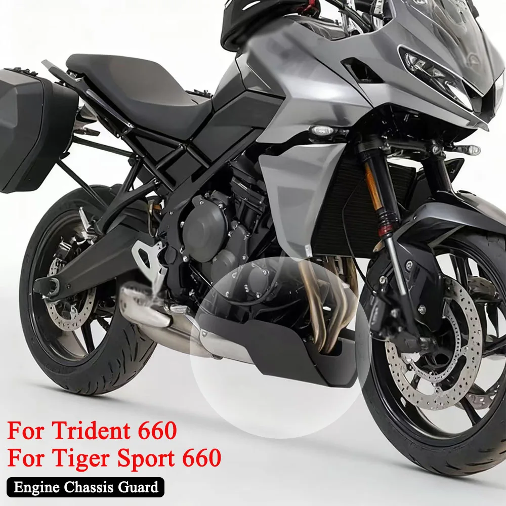 

For Tiger Sport 660 2022- Trident 660 2021- Accessories Engine Chassis Guard Protection Cover Skid Plate Bash Frame Protector