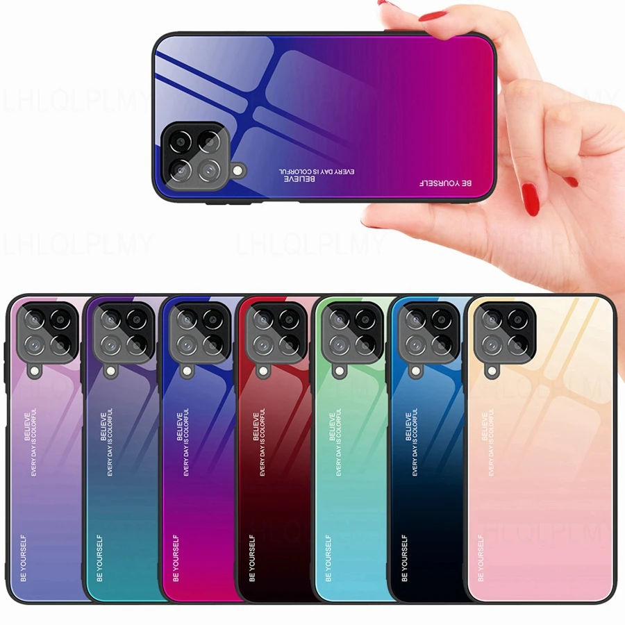 Gradient Tempered Glass Case For Samsung Galaxy A14 A34 A54 A24 A13 A73 A53 A33 A23 M23 M33 5G M14 M54 A05 A15 A25 A35 A55 Cover