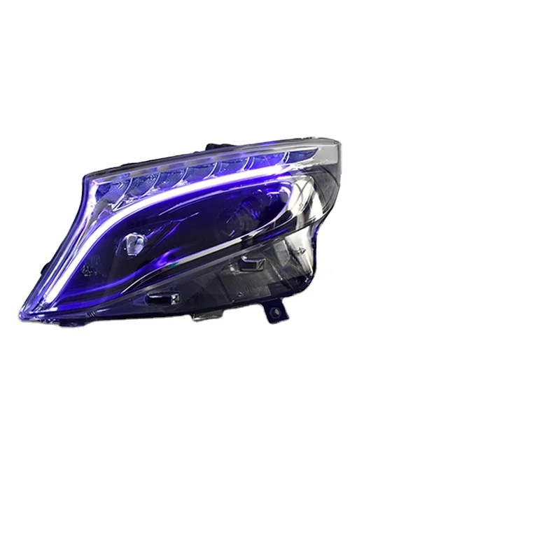 

Commercial vehicle modified headlight assembly with a touch of blue LED taillight