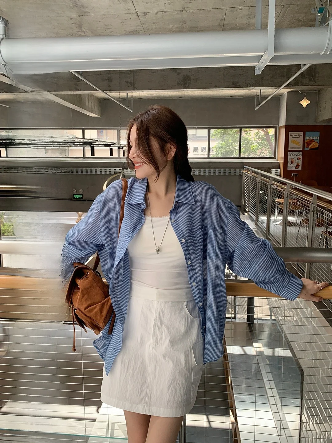 

Ретро-рубашка в клетку с длинным рукавом, женская повседневная свободная блузка в корейском стиле, универсальная, для работы и отдыха, из смесового хлопка