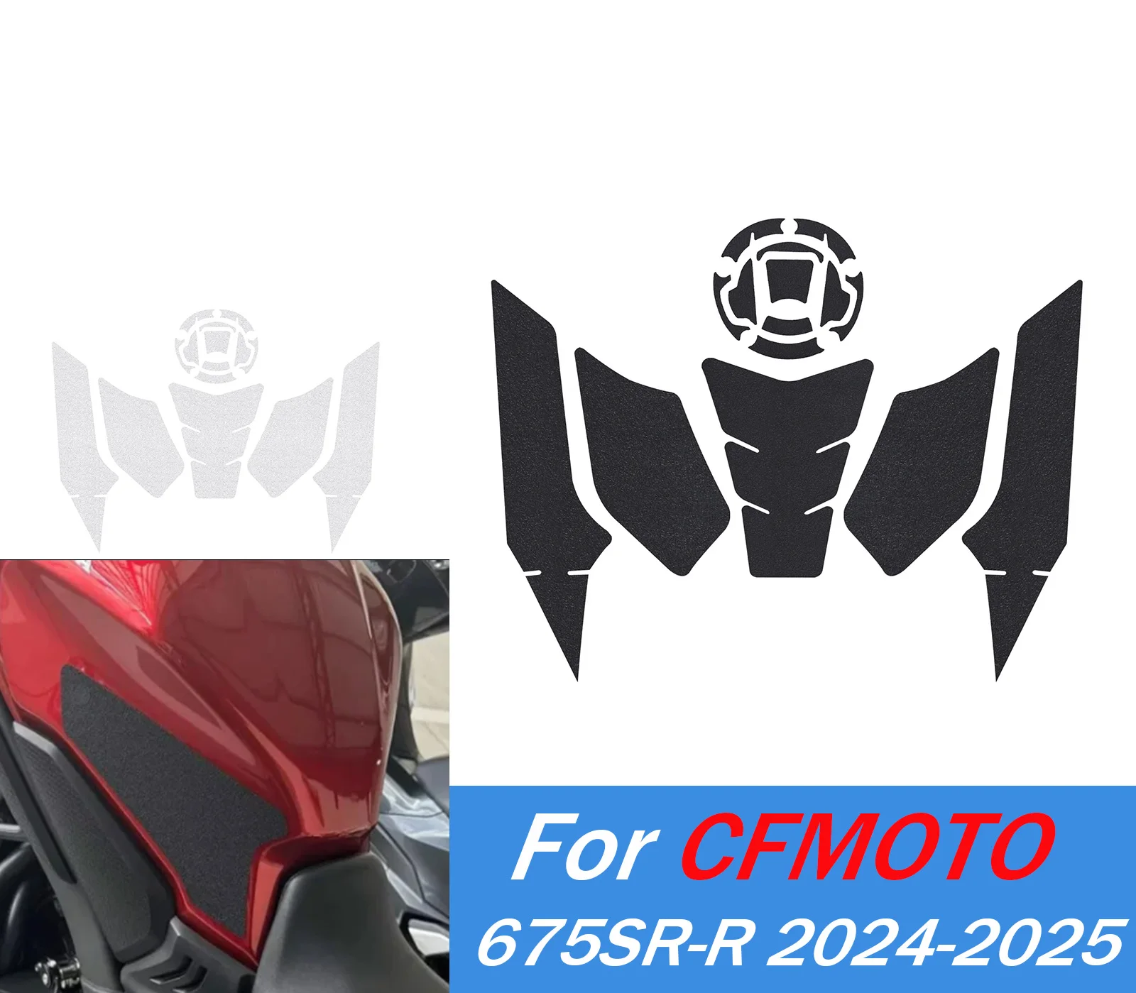 

Motorcycle Side Fuel Tank Stickers Waterproof Pad PVC Sticker For CFMOTO 675SR 2024-2025 Scratch Resistant stickers Accessories