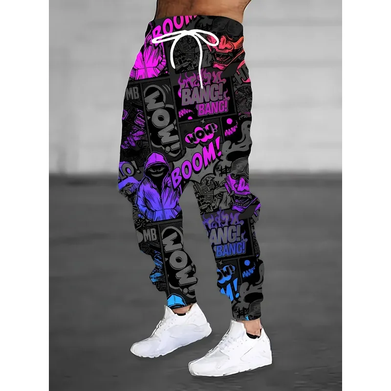 

The new men's trousers for the autumn of 2026 are casual sporty and fashionable with 3D graffiti printing soft and comfortable