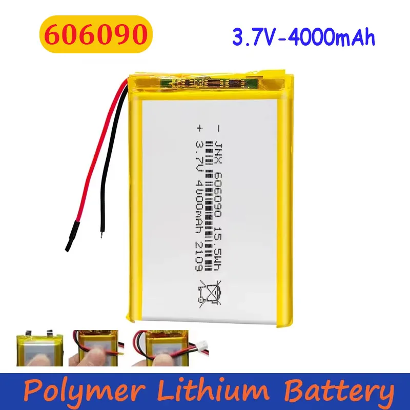 606090 Lipo 3.7V 4000mAh Rechargeable Lithium Polymer Lithium Battery High Capacity for Power Bank MP4 PSP PAD Tablet Laptop