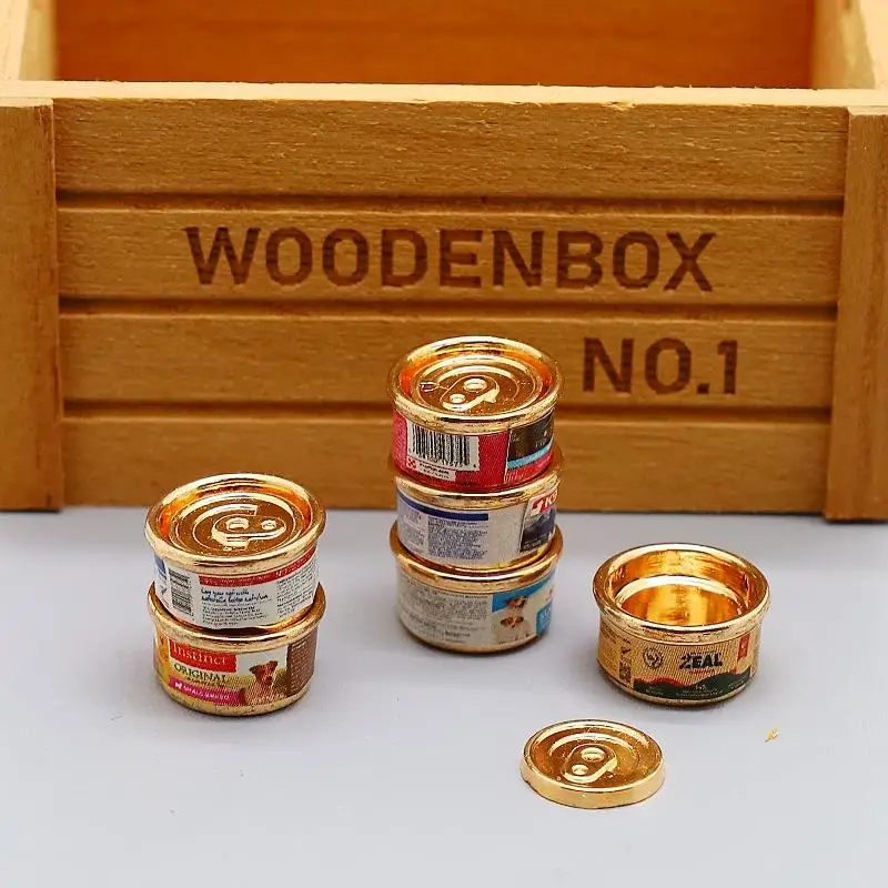 قطعة واحدة: لعبة طعام الحيوانات الأليفة المصغرة (قطة/كلب) لمحاكاة بيت الدمى بمقياس 1/12، ألعاب لعب الأدوار، ديكورات منزل الدمى