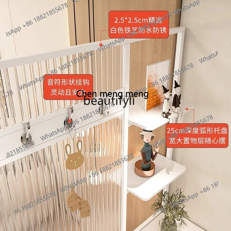 D178 Entry entrance cabinet, integrated French cream wind facing the door, glass partition, screen, locker