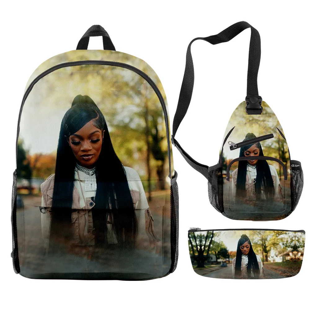 

Trendy Youthful Funny GloRilla Rapper 3pcs/Set Backpack 3D Print Bookbag Laptop Daypack Backpacks Chest Bags Pencil Case