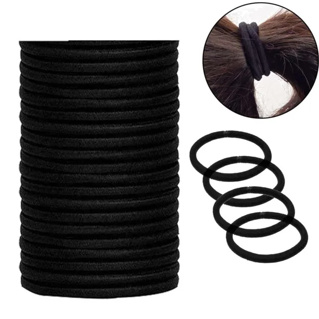 10/30/50 sztuk 4MM czarny kucyk Holder elastyczne gumki do włosów Scrunchies dla kobiet mężczyzn dziewczyna Lady opaska do włosów ligi akcesoria do opasek na głowę