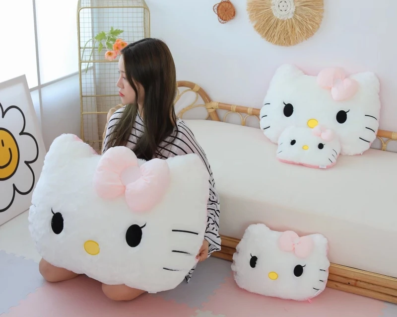 Big Size Sanrio Hello Kitty Headrest Back Cushion Melody Cuddly Pillow Blanket Sofa Bed Decor Pillow Hug Plushies Xmas Gifts