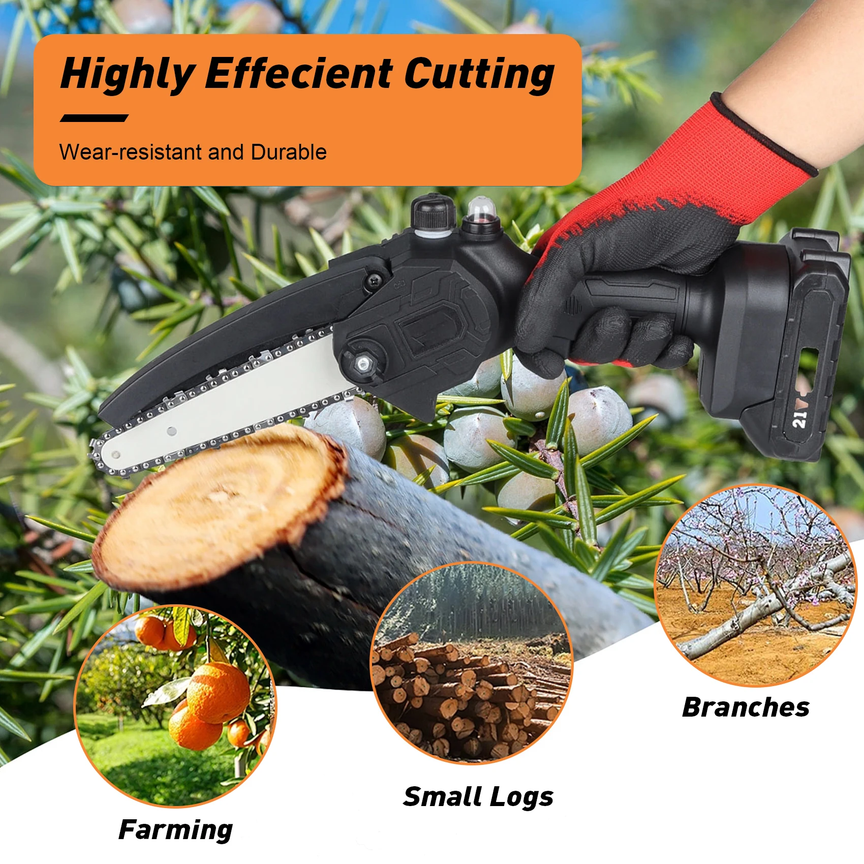 A74E-Mini Chainsaw Chain For 6 Inch Chainsaw Chain Guide Saw Chain Replacement Portable Saw Chain