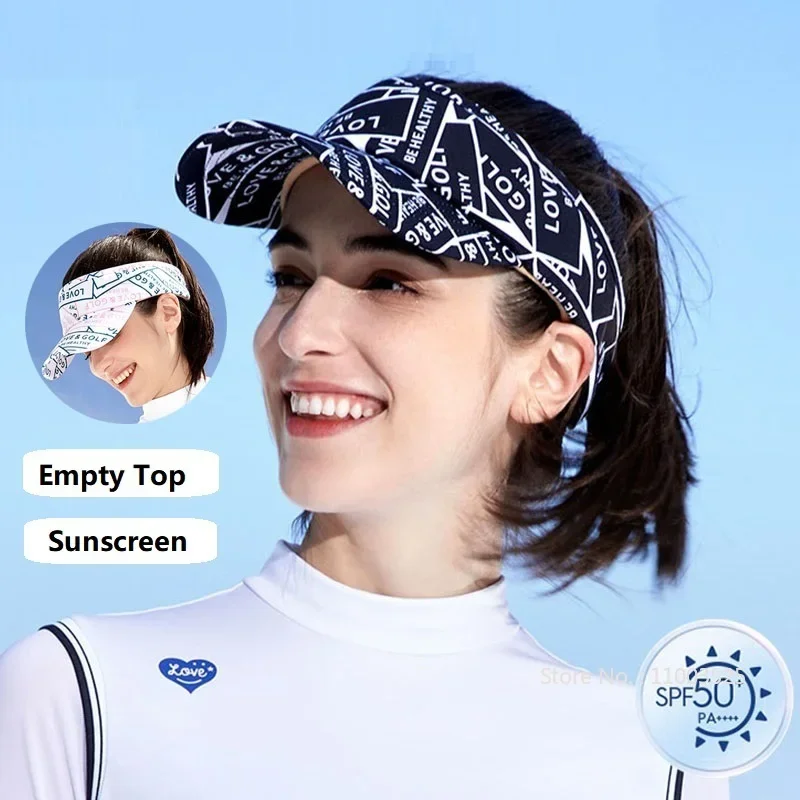 Love Golf Summer Sports Sun Hats Women Letter Print Cap Visor Ladies UV Protection Empty Caps Outdoor Tennis Golf Running