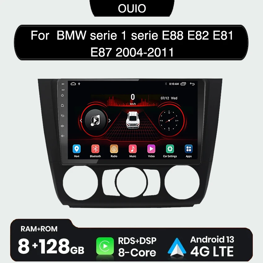 

Android 13 radio For BMW 1 serie E88 E82 E81 E87 2004-2011 Car stereo Multimedia Player Carplay Auto GPS Navi 2DIN NO DVD DSP