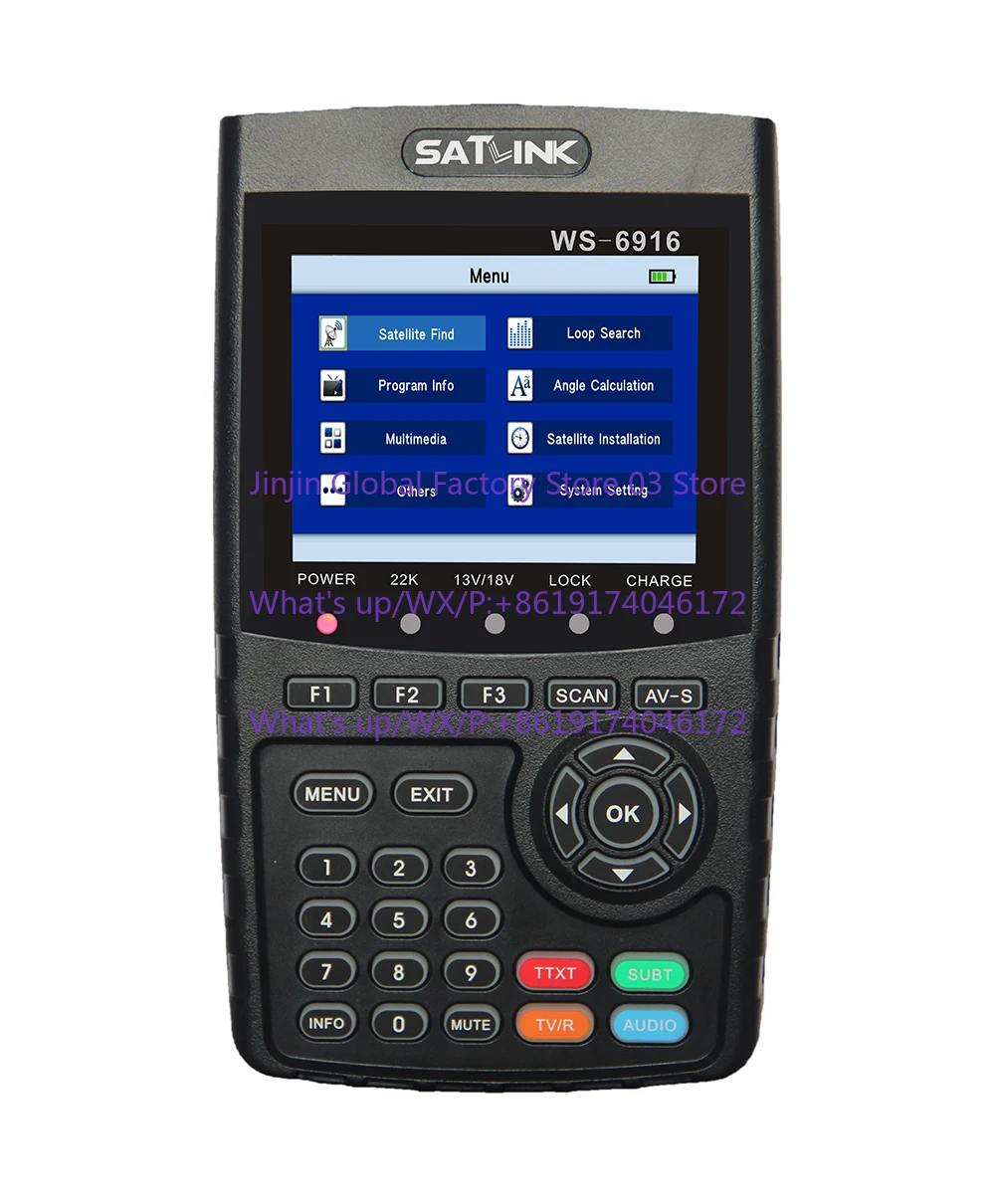 WS-6916 DVB-S2/S Sat Finder Satellite Receiver for MPEG-2/MPEG-4 H.265 Satfinder Satellite Signal Finder Meter