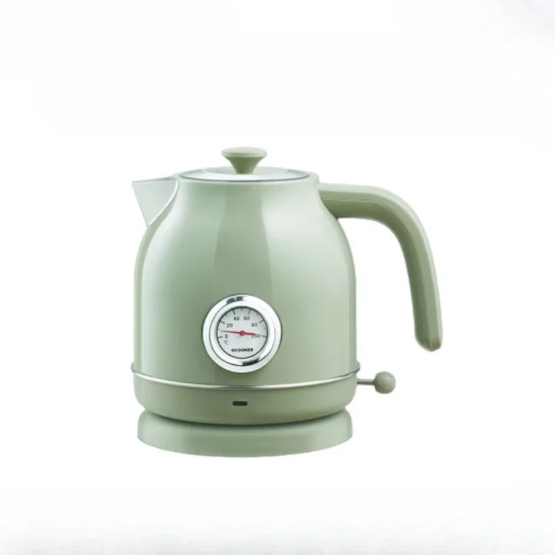 220V Retro Thermometer Electric Kettle Household Integrated Kettle 304 Stainless Steel Rice White 1.7L large Capacity