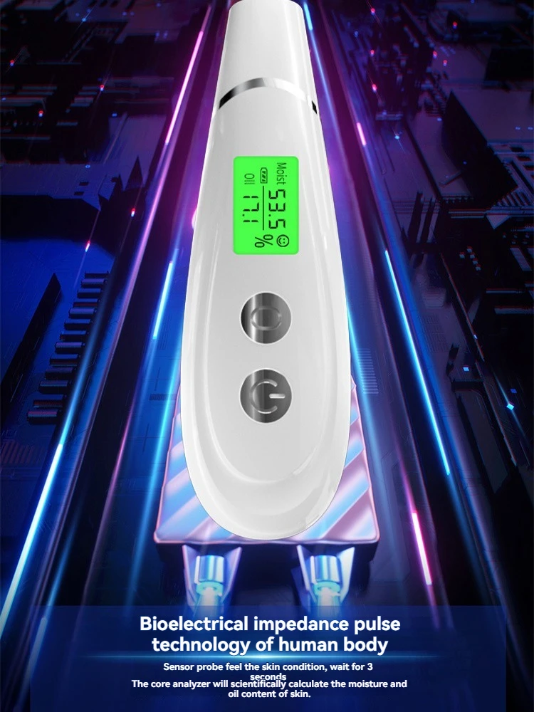 محلل بشرة الوجه المحمول يقيس رطوبة الوجه/الجسم ومحتوى الزيت محلل الزهم كشف دقيق مع ذكي #3