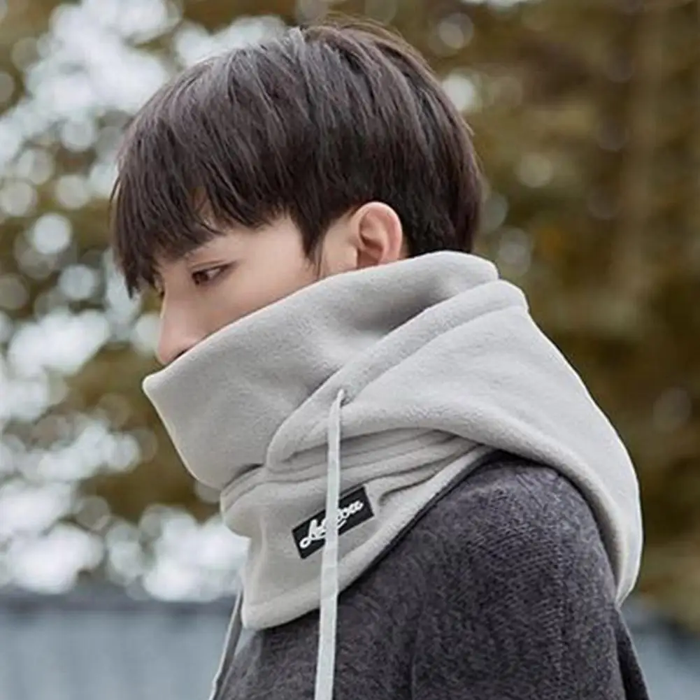 Зимний теплый шарф, интегрированная шапка, утепленная флисовая плюшевая шапка-балаклава для мужчин и женщин, уличная велосипедная ветрозащитная маска с капюшоном, шапка