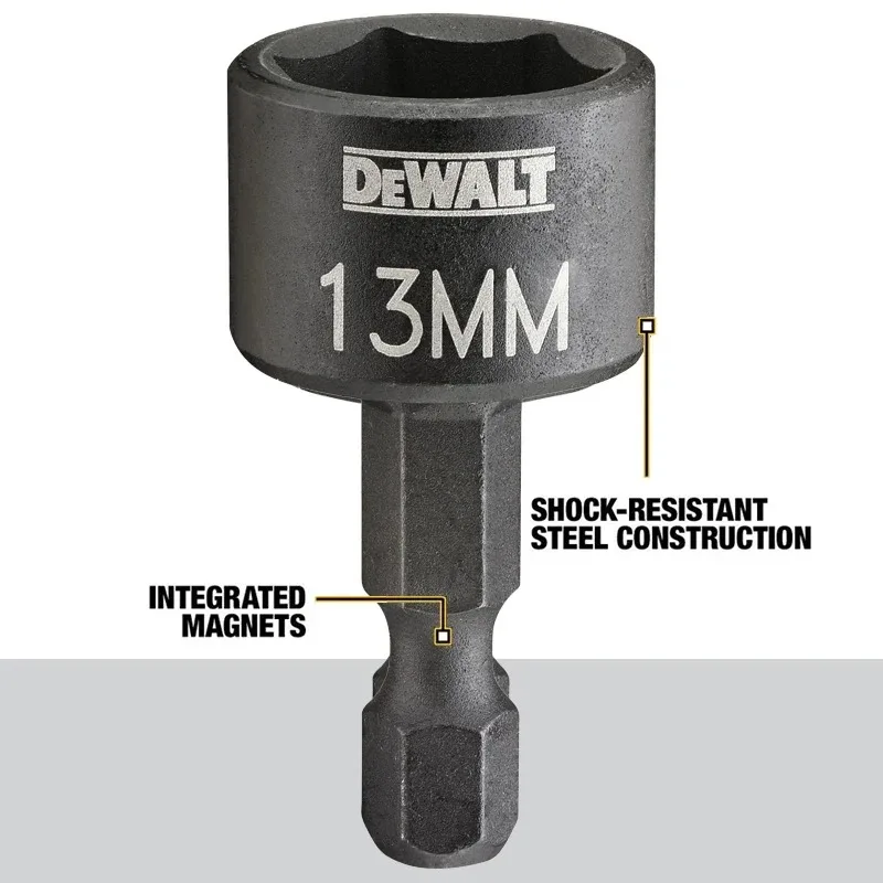 DEWALT Magnetic Sleeve Set N597434 N597284 N597437 - Compact Nut & Screwdriver Bits 8mm 10mm 13mm Electric Tool Accessories