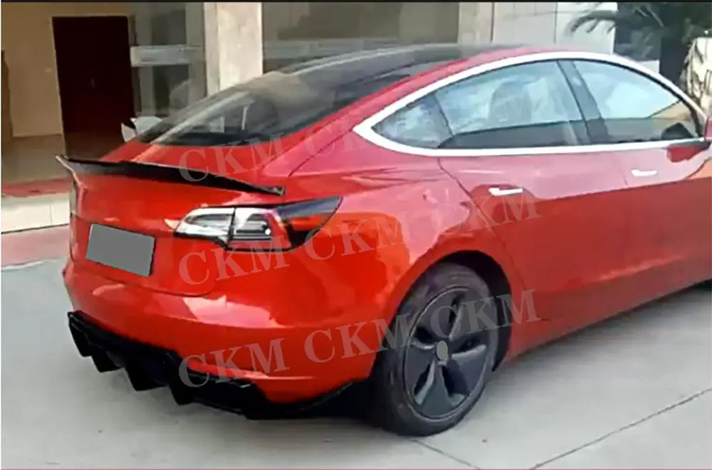 

Углеродный вид ABS утконос, задний спойлер на крыло багажника для Tesla Model 3 2017+, внешние тюнинговые комплекты автомобиля, автомобильные аксессуары