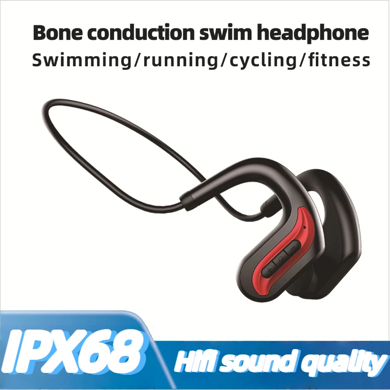 

Беспроводные Bluetooth-наушники с костной проводимостью, водонепроницаемые IP68, высокое качество звука для плавания, портативные стереонаушники с объемным звуком