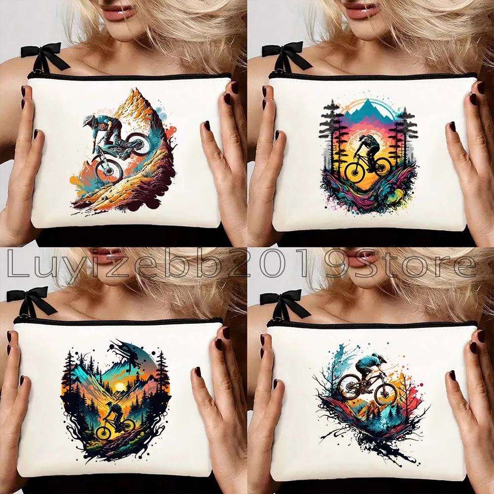 

Косметичка-органайзер из холщовой ткани для велоспорта и активного отдыха на горных трассах, для макияжа и туалетных принадлежностей, пенал-косметичка