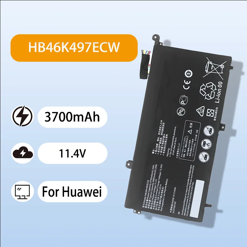 

HB46K497ECW 11.4V 3700mAh Battery For Huawei Matebook D PL-W19 PL-W09 MRC-W50 Safety Stable Replacement Battery