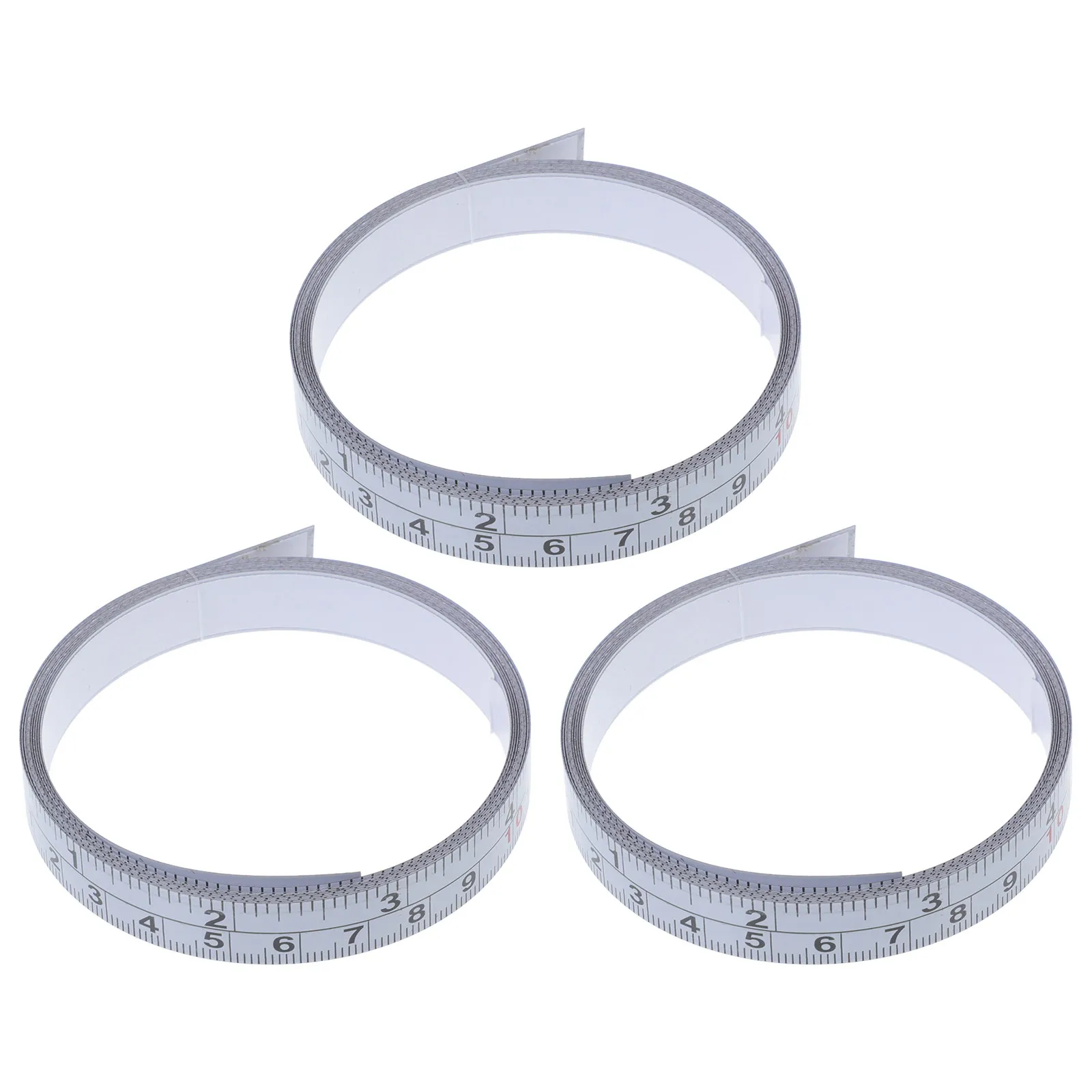 Adhesive Backing Flat Steel Ruler Tape Peel and Stick Measuring Tool Bright Markings Left to for DIY Carpentry Wall