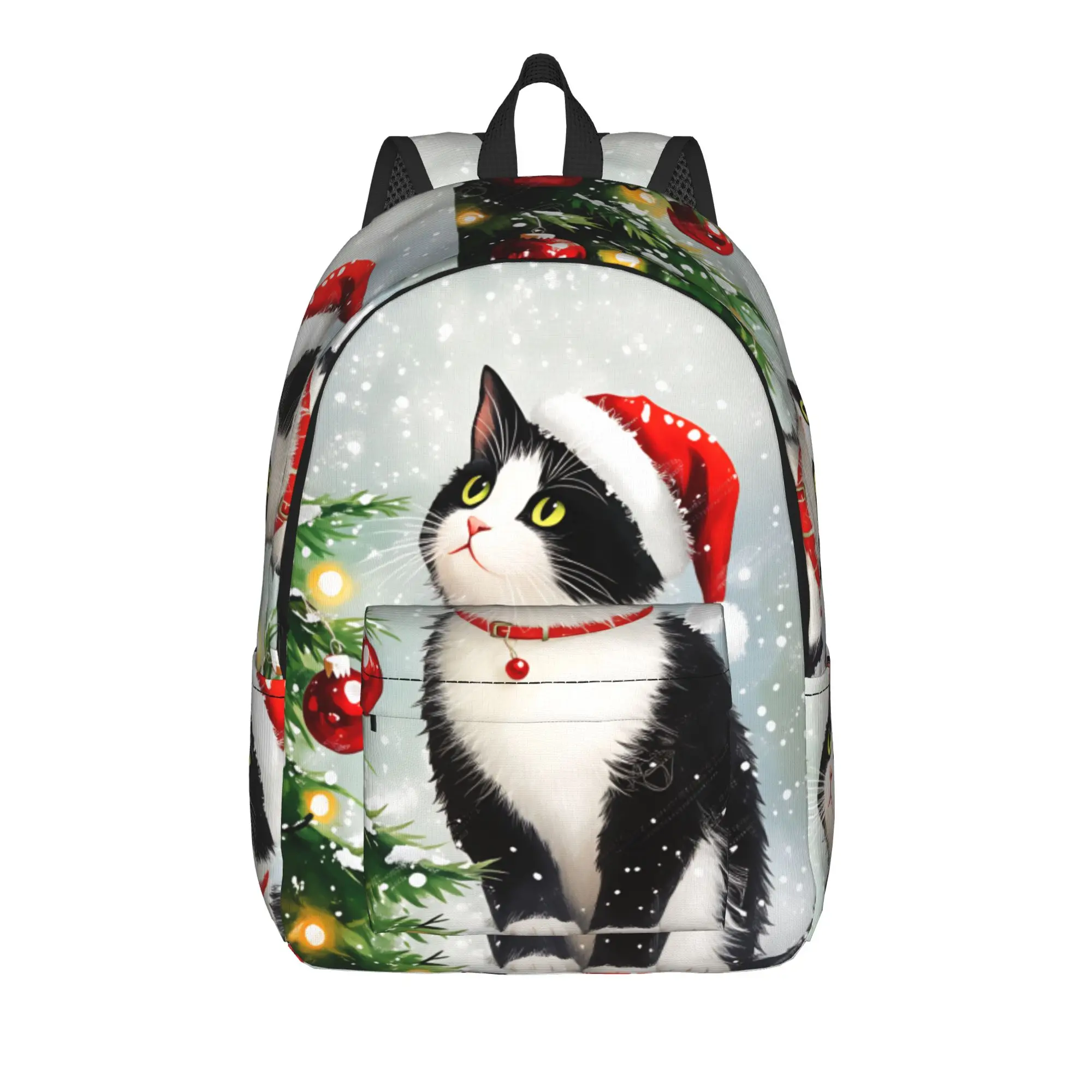 Christmas Cats  Adorable Kittens in Festive (5) Backpack  Daily Backpacks Student Cute School Bags Colorful Pattern Rucksack