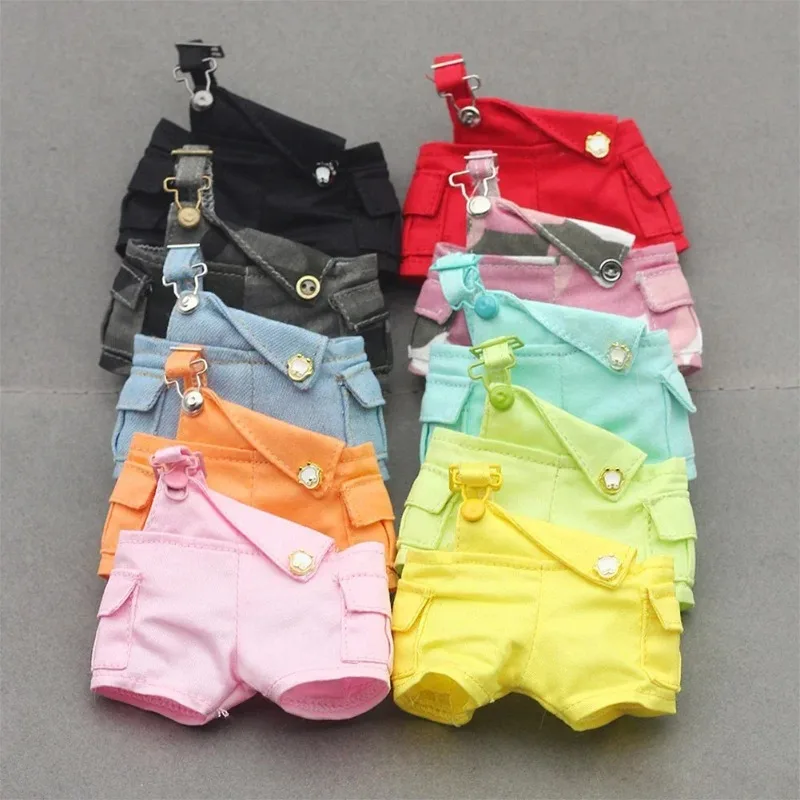 

For 17cm Labubu Doll Clothes Simple Outfit Bright Color Overalls Shorts Dolls Accessories Cute Decoration Clothes Kids Gifts