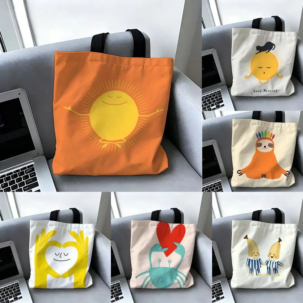 Storage Bags Handbag Women Casual Underarm Top Handle Bag Lady Shopping Travel Bags Fun Cartoon School Patterns For Children