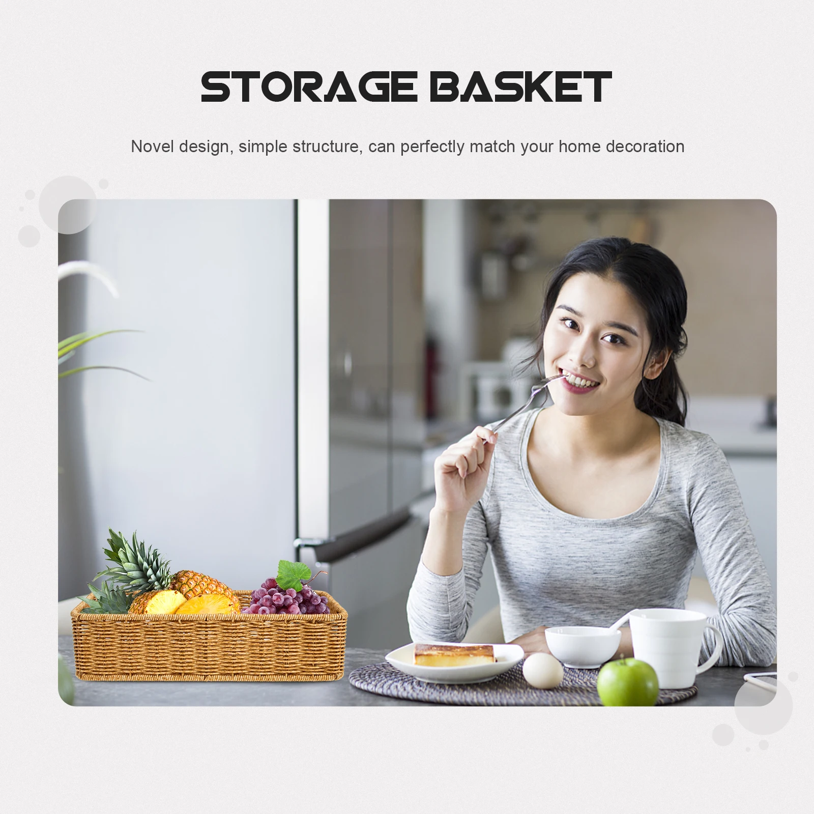 

Towel Woven Kitchen Accessory Storage Basket Fruit Bathroom Organizer Kitchen Accessory Housewarming Gift