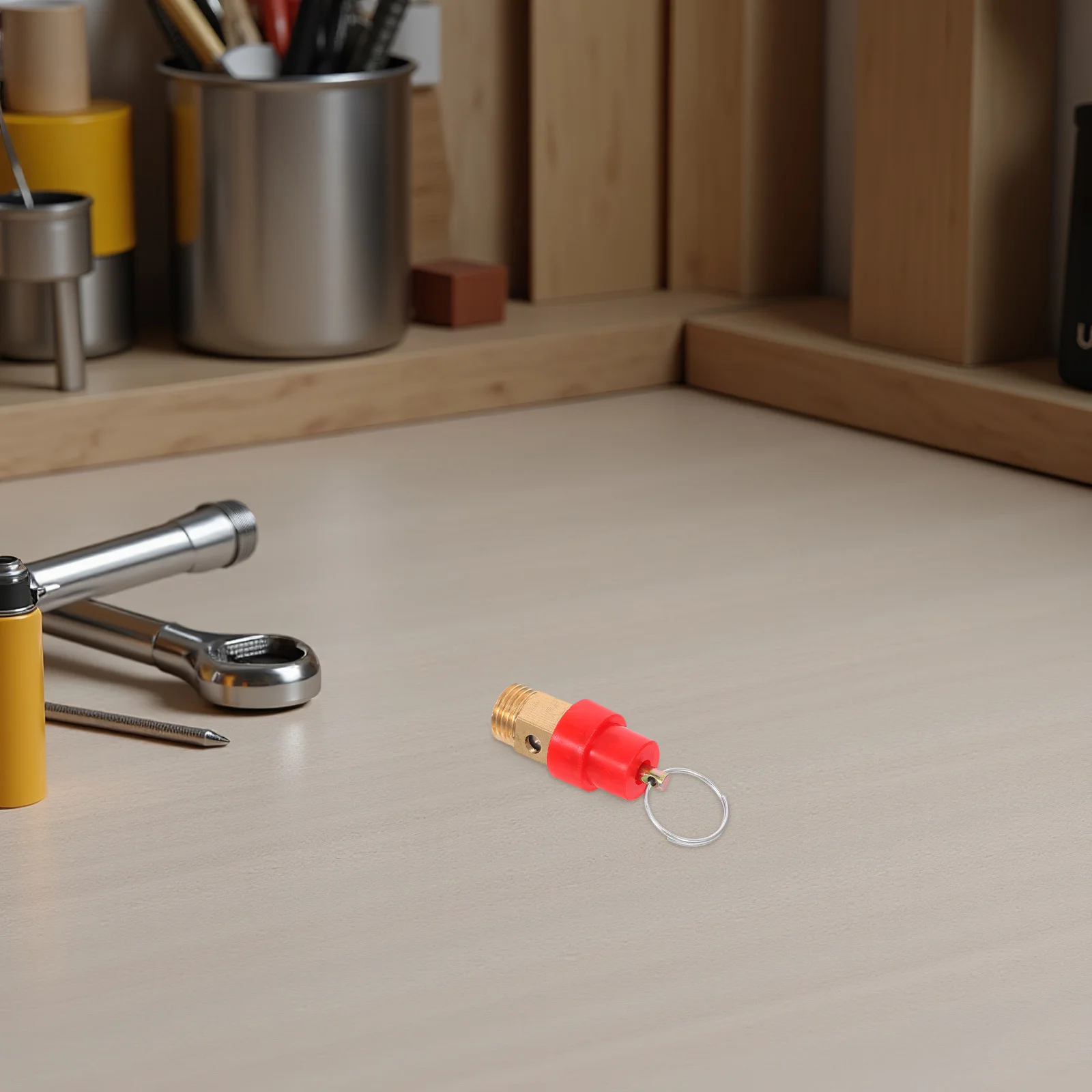 

4Pcs Durable Brass Air Compressor Safety Valve 0.8mpa Red Cap Easy Installation for Various Uses Safety Valve Check Valves