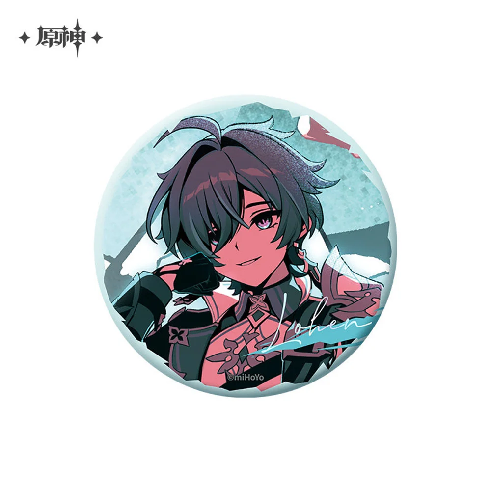 58mm Game Genshin Impact Arrowsplitting Edge Lohen Cosplay COSTUME Badge Pin SPTE Tinplate Brooch Prop