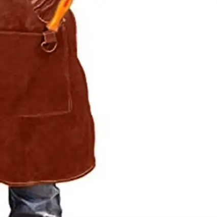 Cowhide Leather Heavy Duty Apron Leather Work Apron Maximum Protection Cross-back System Chest To Knees Coverage