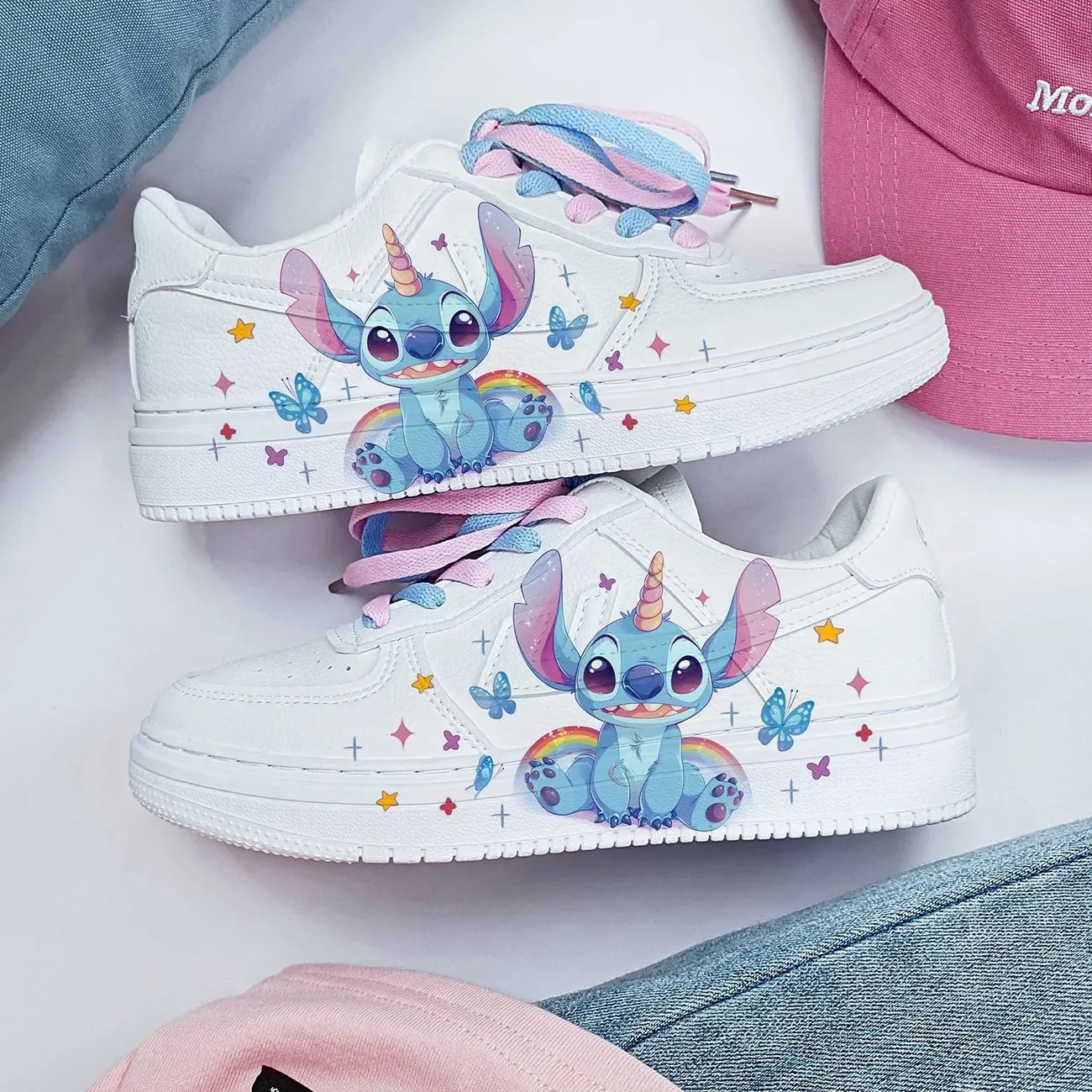 

New Disney Woman cartoon women Stitch princess cute Casual shoes non-slip soft bottom lady shoes