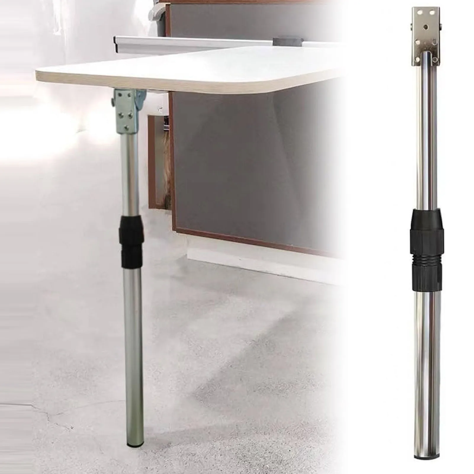 New RV Folding Table Leg 18.5-28in Adjustable Height Collapsible Furniture Leg Stainless Steel for RVs Camping Vehicles Boats