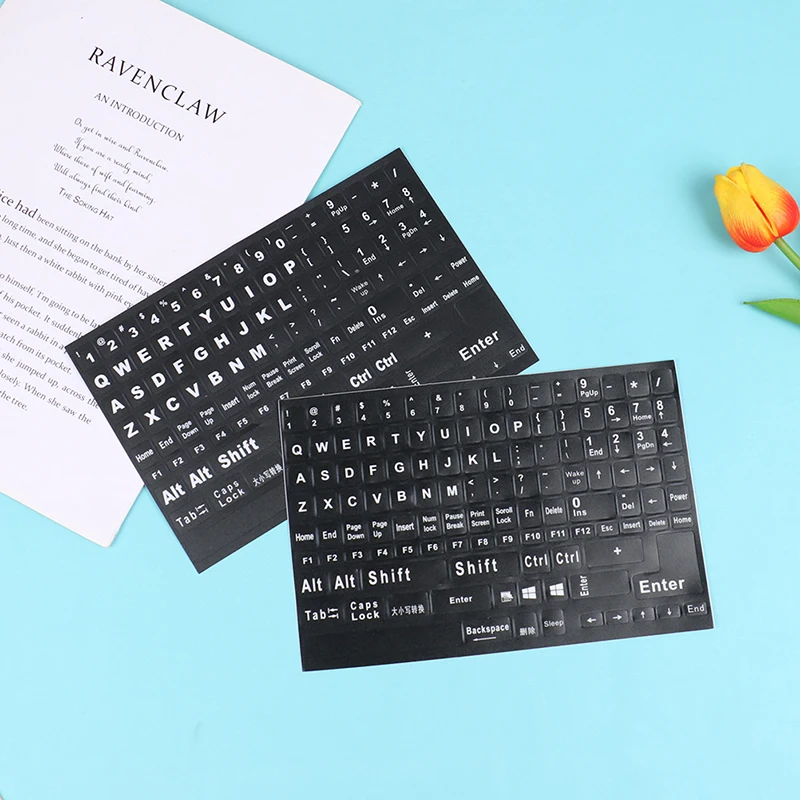 Inggris penuh Keyboard buram transparan stiker Keyboard Notebook komputer