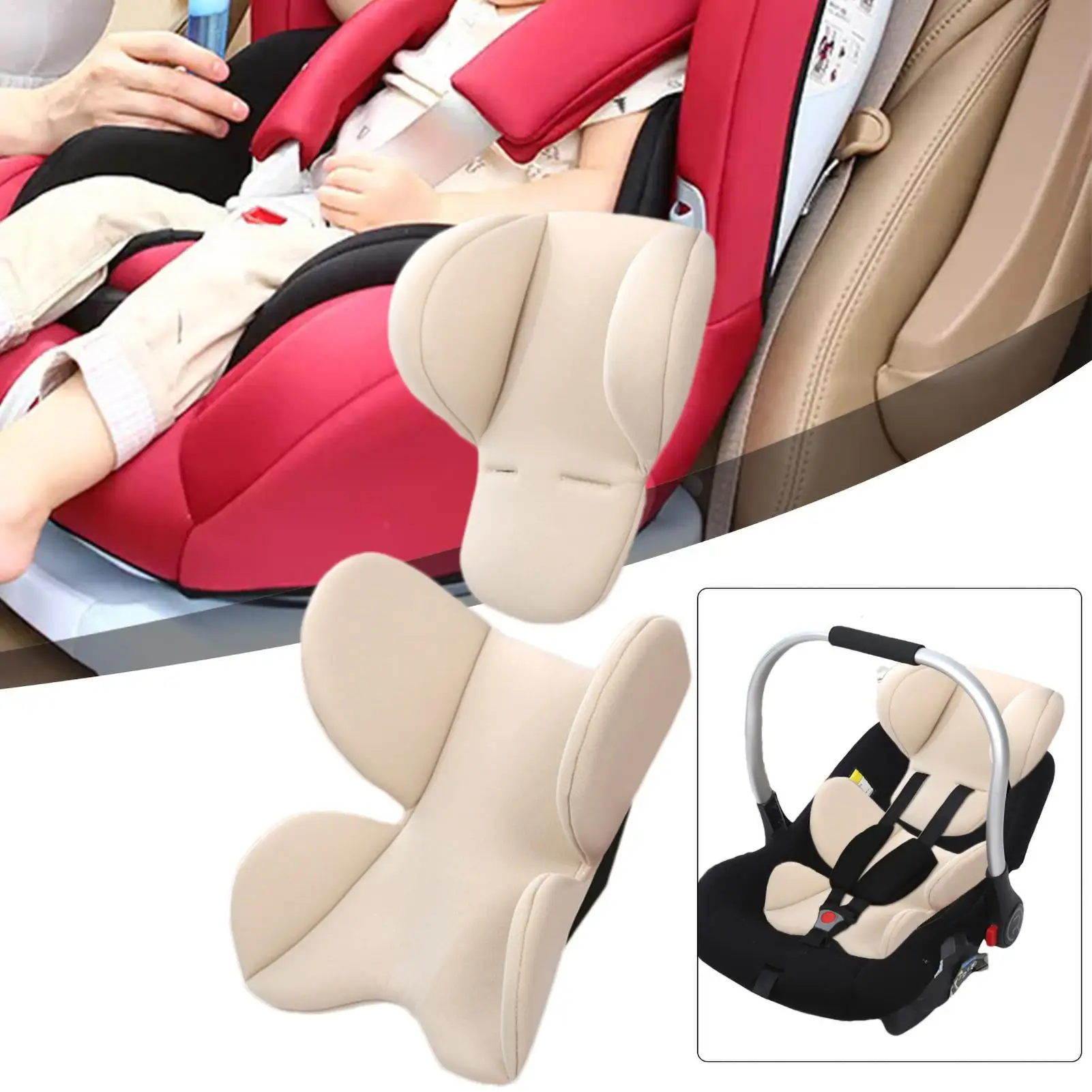 Baby Car Seat Head Support/ Baby Car Seat Insert Carseat Head Body Support/ Head Neck Seat Insert Pad/Baby Stroller Seat Cushion