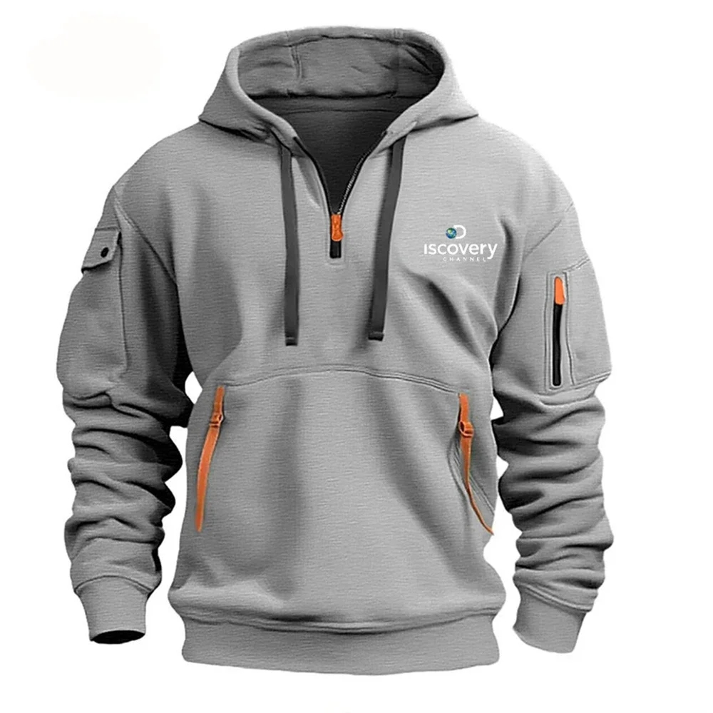 Herfst en winter nieuwe heren multi-ritszak trui met lange mouwen hoodie losse hoodie casual sport hoodie Europese maat