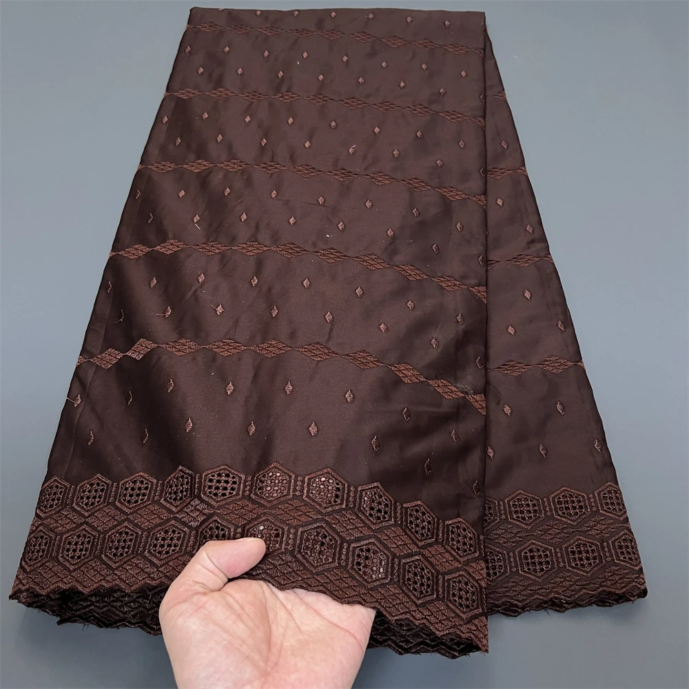 

African Carbon Fiber Lace Fabric,Cotton Fabrics Materials For Clothes,By The Meter,Embroidery,2025,Party Dresses,Tulle,5 Yards