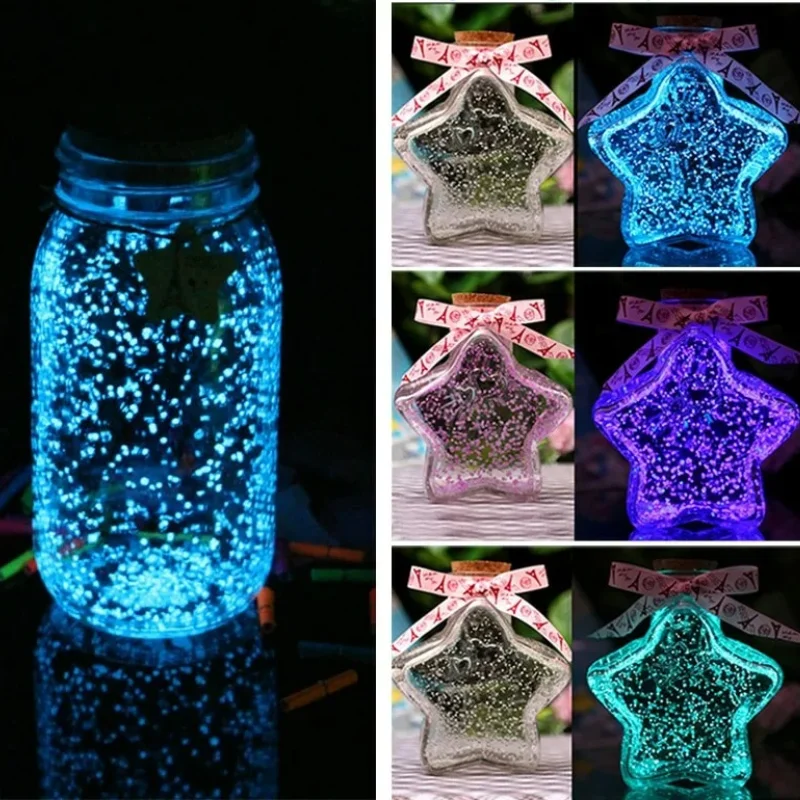 10g Glow In The Dark DIY Luminous Party Super Luminous Particle Pigment Wishing Bottle Fluorescent Particles Gift Decoration