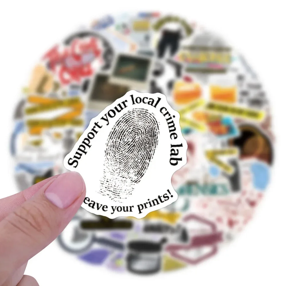 60Pcs Funny Cartoon Investigation Scene Crime Scene Graffiti Stickers Phone Case Laptop Skateboard Decoration Adhesive Sticker