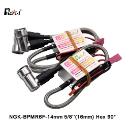 Rcexl Single/ Twin Ignition CDI NGK-BPMR6F-14mm 5/8’’(16mm) Hex 90 Degrees for Gas Petrol Engine RC Airplane