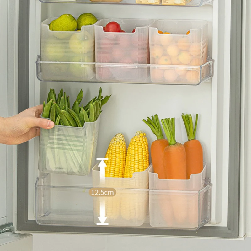 Cajas de almacenamiento para refrigerador, organizador de alimentos frescos, contenedor de especias y frutas, 1/2 piezas, para el hogar y la cocina