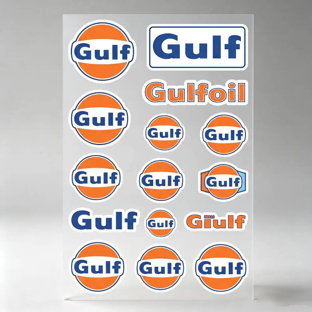 Poster Gu-lf Motorcycle Reflective Stickers Waterproof Decals For Helmet Scooter Fuel Tank Toolbox Racing