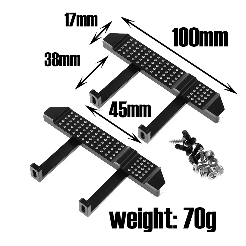 Controle deslizante de placa lateral de pedal de metal para MN D90 D91 D99S MN90 MN99S 1/12 RC Car Upgrade Parts Acessórios